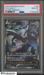 2022 Pokemon SWSH Silver Tempest #186 Lugia V FA PSA 10 GEM MINT