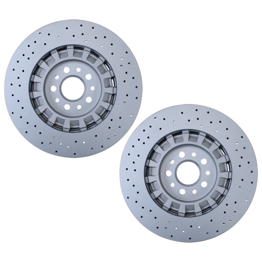 Front Left & Right Brake Disc Dimpled Rotors For Maserati Levante S 2017-2022
