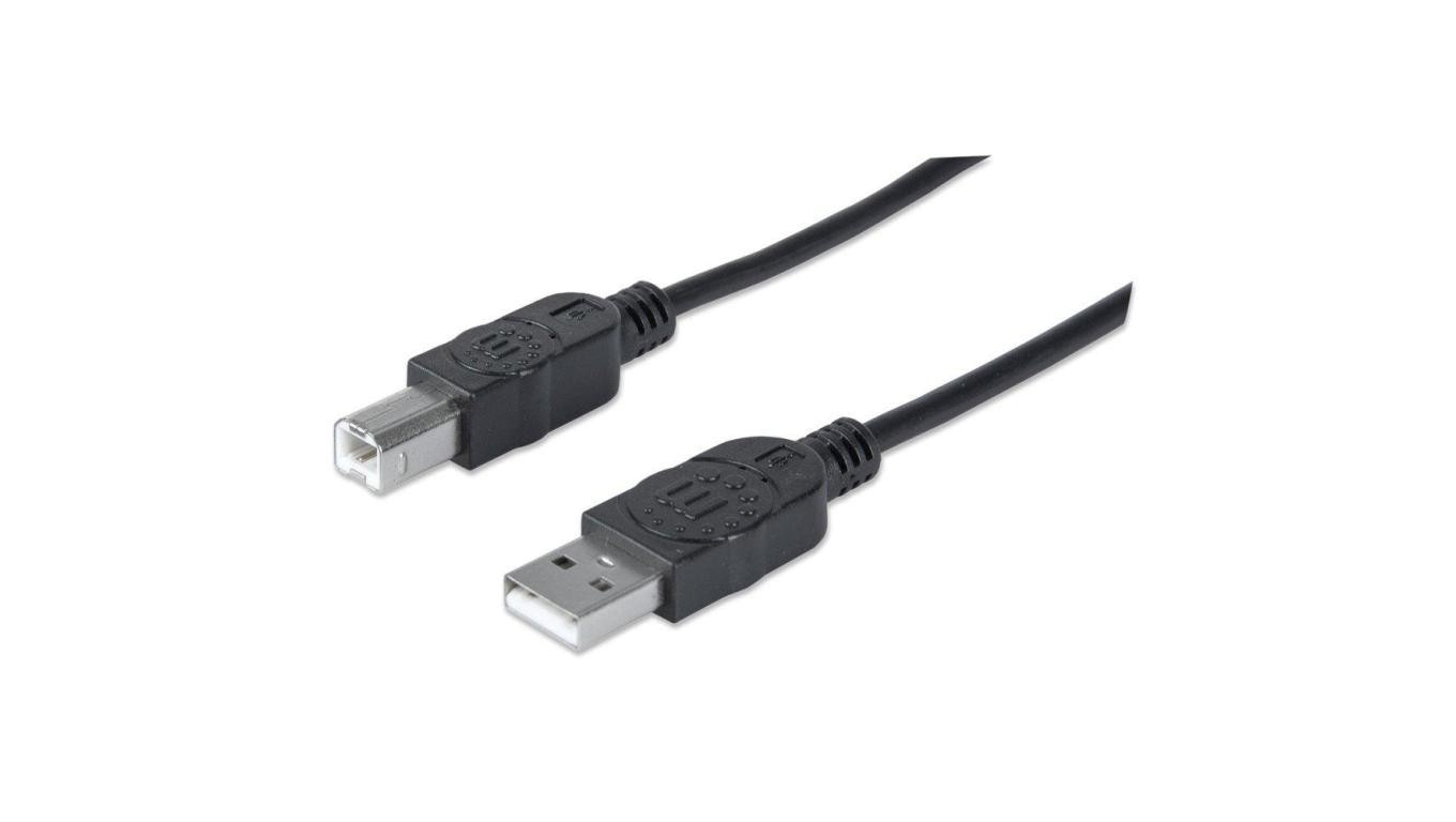 1.8m USB 2.0 AM-BM USB Cable for Printer Black Shielded 333368
