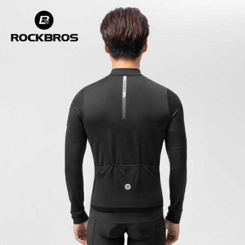 ROCKBROS Men Thermal Jersey Jacket Cycling Clothing Long Sleeves Sporty Wear - Picture 4 of 17