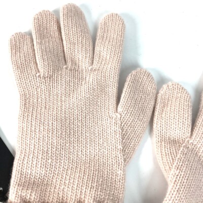 FENDI FXY574 logo Glove gloves wool Light pink/Beige Unused | eBay