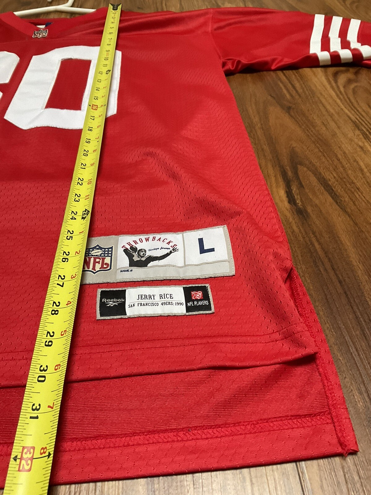 San Francisco 49ers JERRY RICE Jersey Reebok NFL Gridiron L Stitched Authentic - Picture 7 of 10