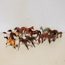 Lot of 13 Horses Hard Plastic Mixed Pony Running Grazing Standing