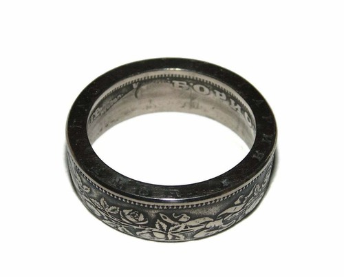 Vintage Unisex Antique Coin Pinky Pinkie Ring Band Size 10 God Bless Bulgaria - Imagen 5 de 5