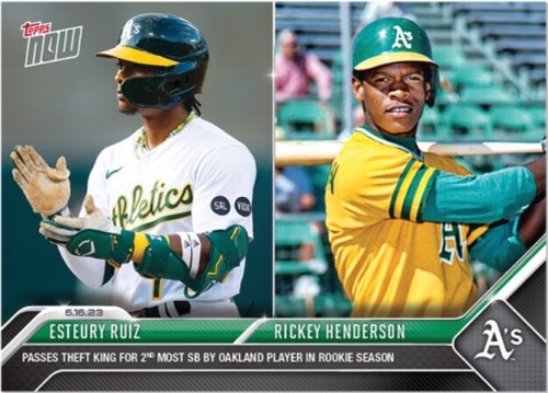 2023 Topps Now 453 Esteury Ruiz / Rickey Henderson