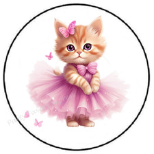 PINK KITTEN BALLERINA ENVELOPE SEALS LABELS STICKERS PARTY FAVORS