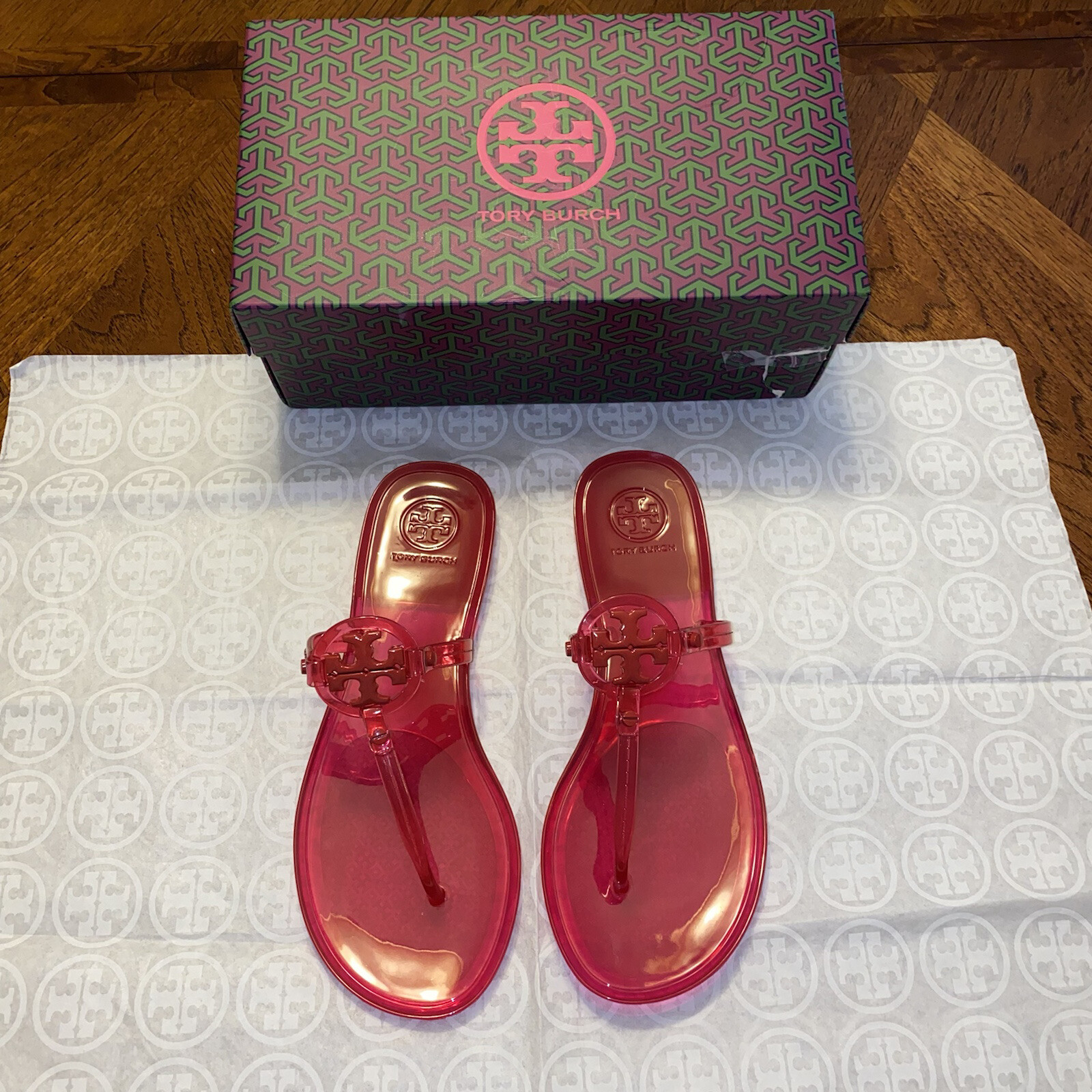 tory burch jelly sandals red