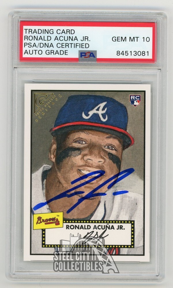 Ronald Acuna Jr 2018 Topps Gallery Heritage Autograph Rookie Card PSA/DNA 10