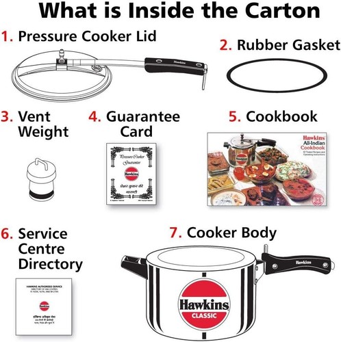 HAWKINS Classic CL50 5-Liter New Improved Aluminum Pressure Cooker, Small,Silver - Picture 5 of 7