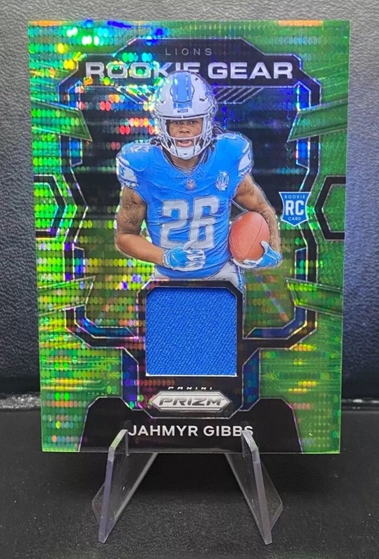 2023 Panini Prizm - Rookie Gear Neon Green Pulsar Prizm Jahmyr Gibbs (MEM, RC)