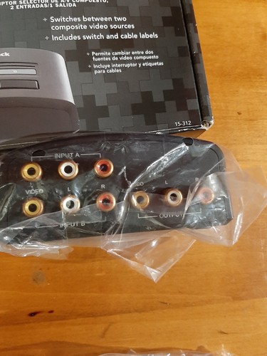 Radio Shack Composite A/V Selector Switch 2 In & 1 Out With Stickers 15-312 NIB - Picture 11 of 12