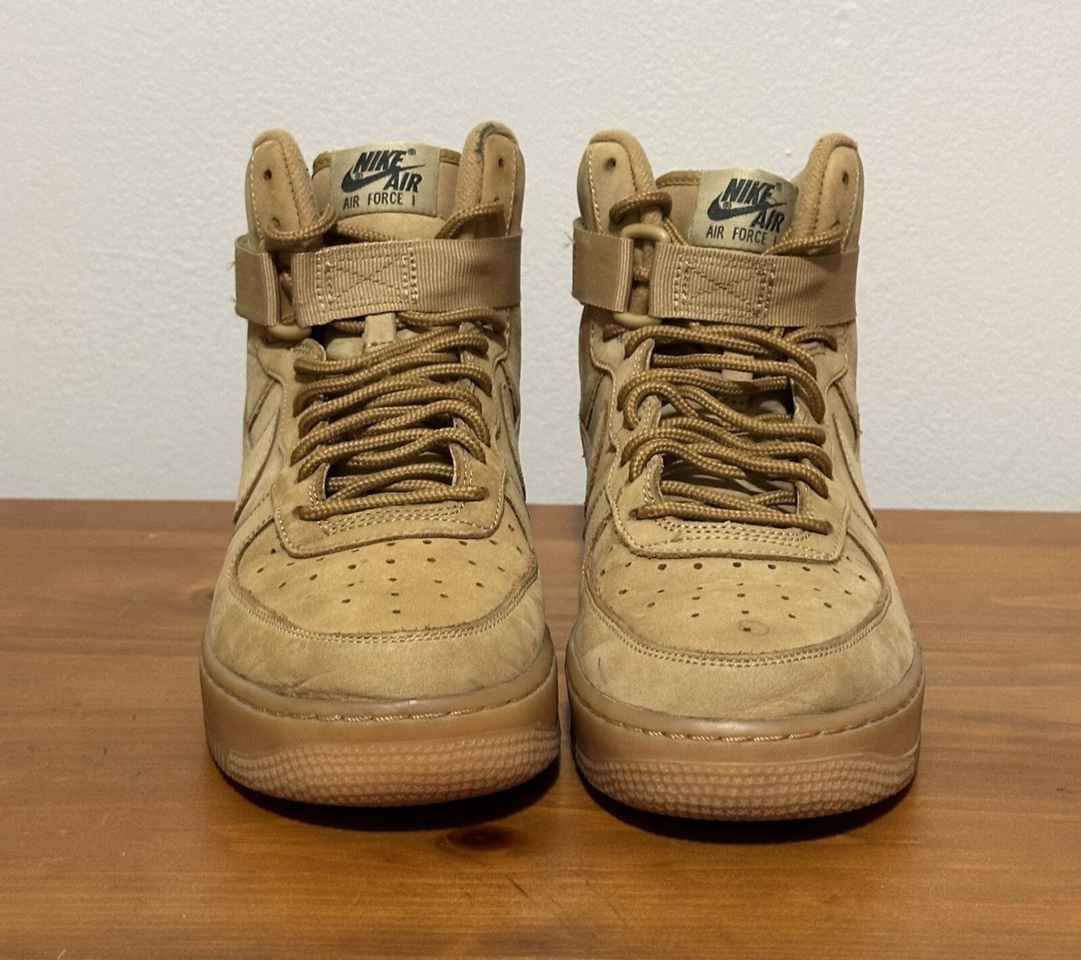 Nike Air Force 1 High LV8 Flax Wheat GS Gum Sole 807617-200 7Y