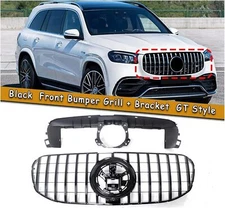 For 2020-2023 Mercedes Benz X167 GLS 450 GLS 580 Front Bumper GT Grille Black