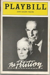 The Petition 1986 Opening Night Broadway Playbill Jessica Tandy and Hume Cronyn