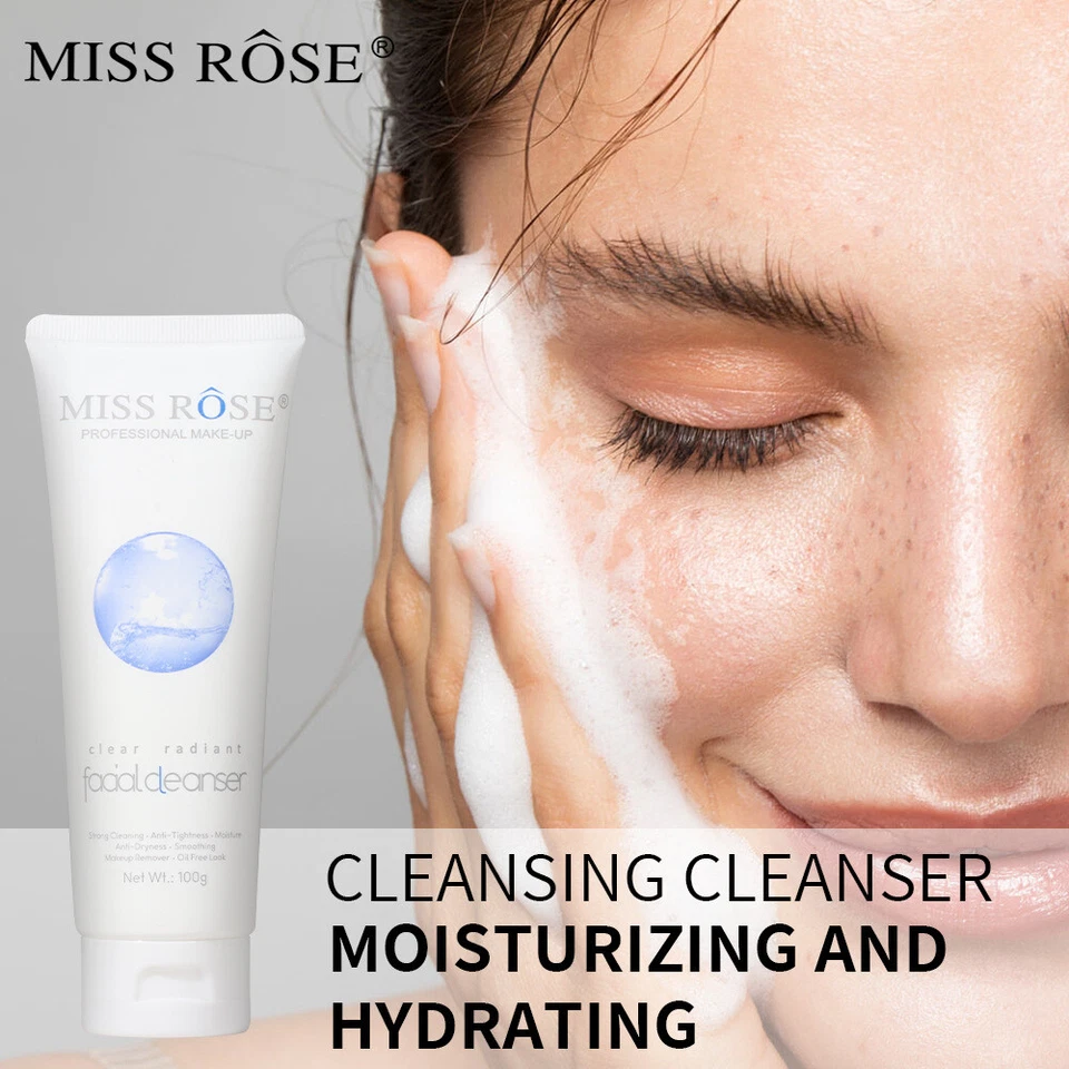 MISS ROSE Whitening Amino Acid Facial Wash Sensitive Skin Cleanser-Foaming Face Cleanser