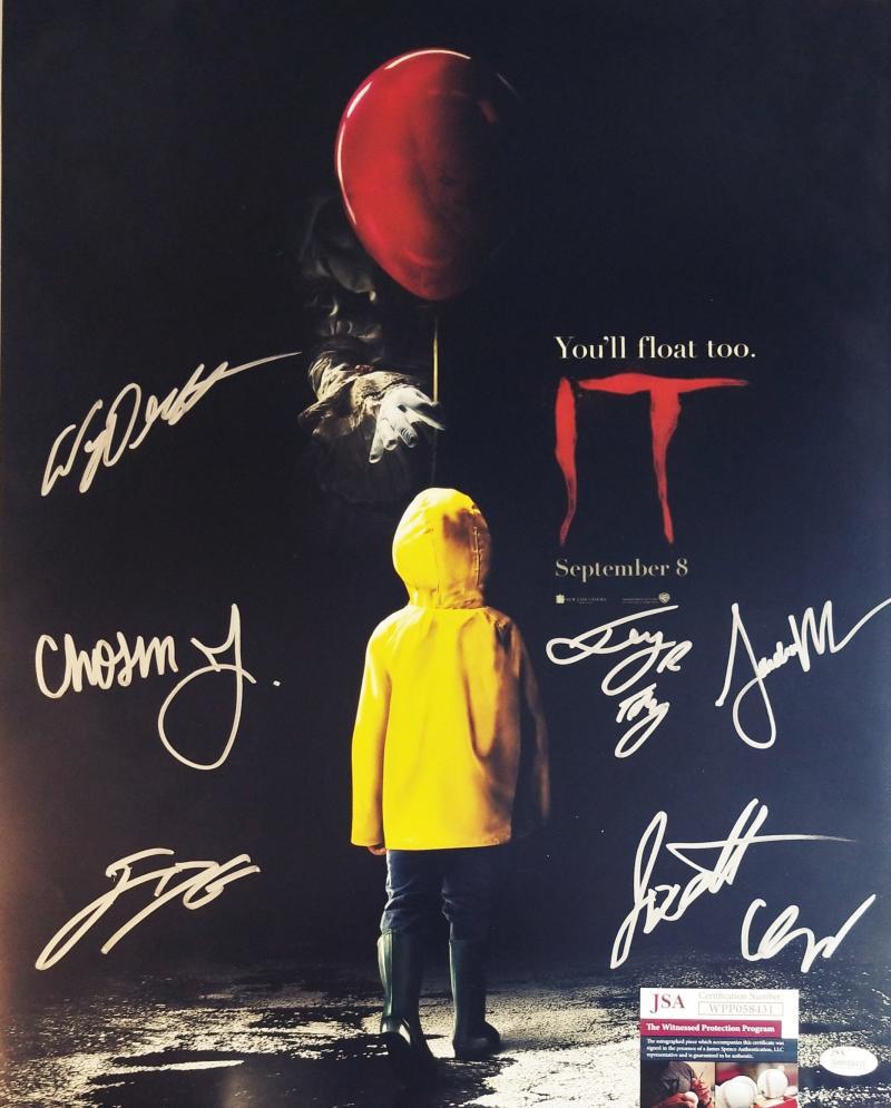 IT 7X CAST signed 16x20 Poster Finn Wolfhard Jackson Scott JSA COA