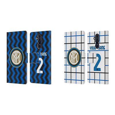 PERSONALIZED INTER MILAN 2020/21 CREST KIT LEATHER BOOK CASE FOR NOKIA PHONES