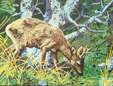 Needlepoint tapestry painted canvas - Deer 16"x24" Gobelin 14.877