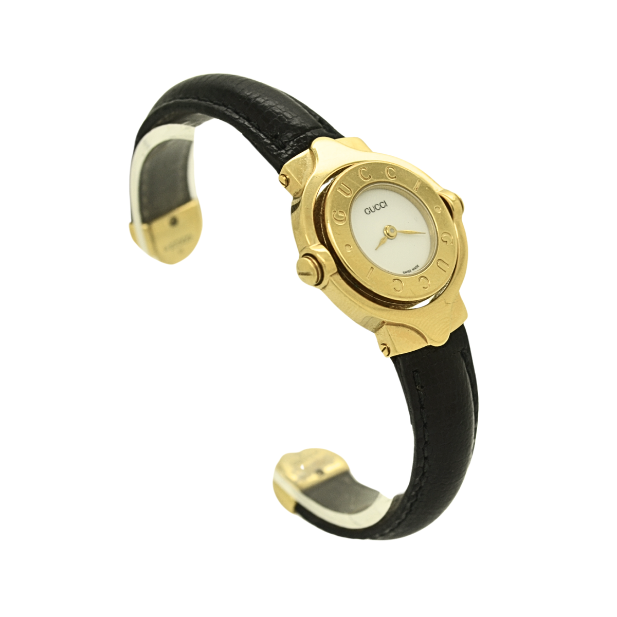 GUCCI Flip Side Bangle Quartz Stainless Steel Gold Plated GUCCI Flip Side Bangle Quartz Stainless Steel Gold Plated
