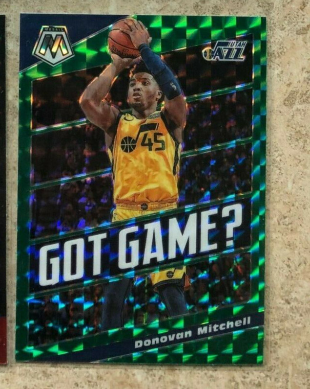 19-20 Panini Mosaic #18 Got Game? DONOVAN MITCHELL Green Prizm Reactive