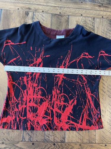 Parsley & Sage Sweater Top Sz M Black Red Art To Wear Pullover Classy Work Wear - Picture 6 of 8