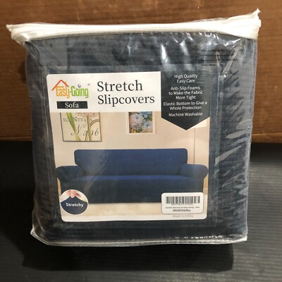 Easy-Going Sectional Stretch Slipcovers for Sofa Soft Navy Blue, NEW FREE SHIP