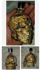 Złote płatki w OGROMNEJ szklanej butelce z czaszką korkowy blat NIE BRYŁKI 100 ml. Fiolka zawiera