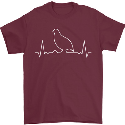 Wachtelvogel EKG Herren T-Shirt 100 % Baumwolle