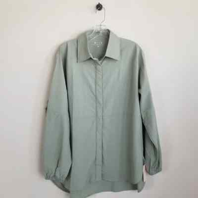 NWT Wilo the Label Women's Workout/Beach Coverup Parachute Shirt SAGE GREEN S