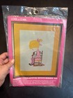 Vintage Crewel Creative Stitchery Kit Girl Holding dog Fits frame 8 x10 5828 — photo 1