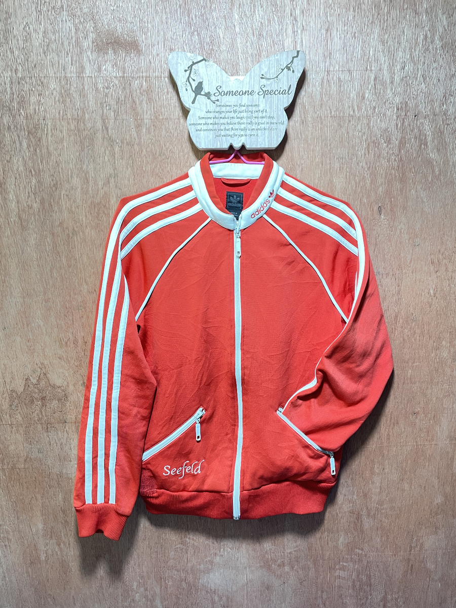 ADIDAS SEEFELD Red Retro Vintage Jacket Jacket Sweatshirt m | eBay