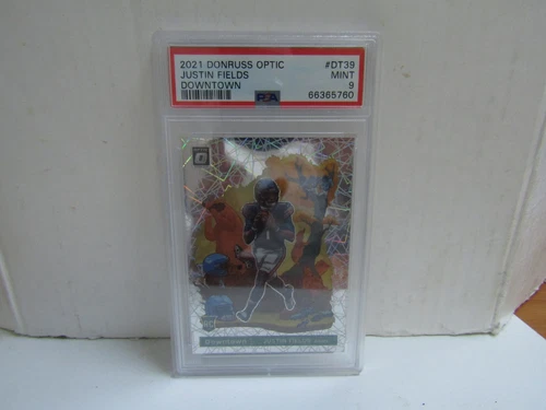 PSA 9 2021 Panini Donruss Optic Justin Fields Downtown RC Bears