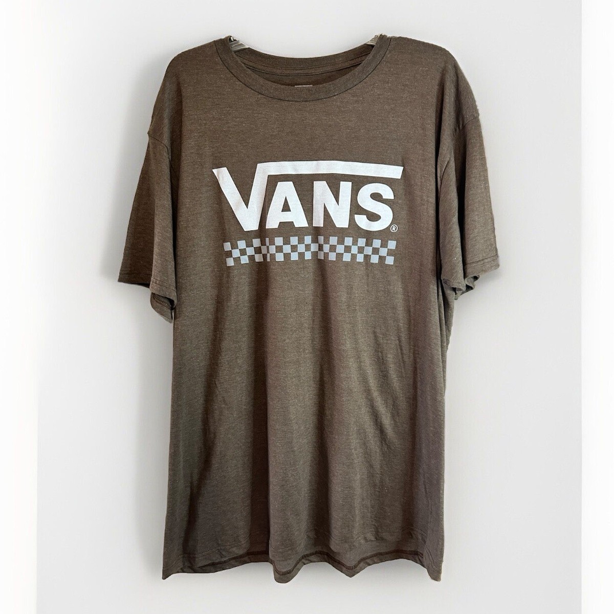 VANS CLASSIC FIT T-SHIRT SIZE XXL COTTON BLEND BROWN TEE