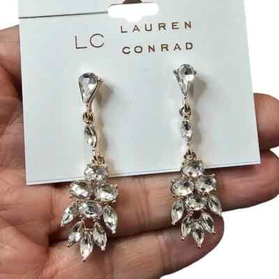 LC Lauren Conrad Women's Wedding, Prom Rose Gold Plated Chandelier Earrings NWT