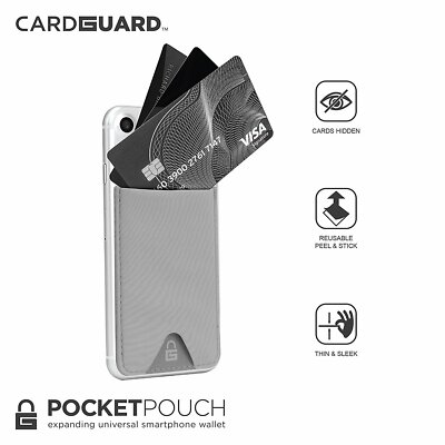 2 PACK, Lifeworks IPHONE NEOPRENE SMART Phone Wallet, HOLDS 8 CREDIT CARDS GREY