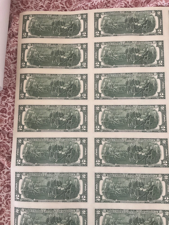 2013 full uncut sheet 32 notes $2 two dollar bill - Image 3 of 4