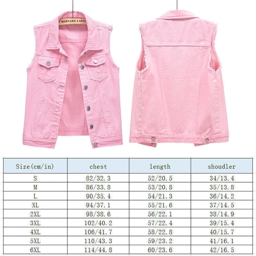 Stretch Cotton Denim Waistcoat Jacket Unisex Jean Gilet Sleeveless Jacket 2024@ - Picture 3 of 22