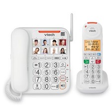 VTech SN5147 Amplified Corded/Cordless Senior Phone with Answering Machine, C...
