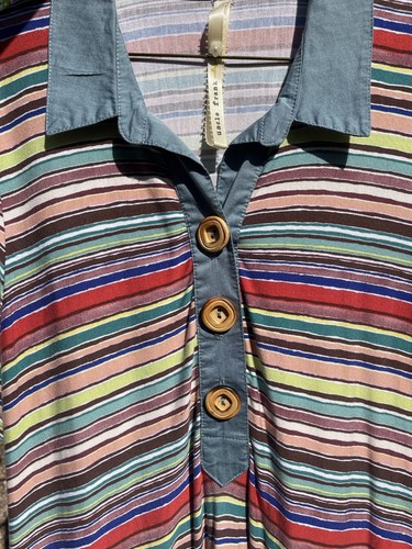 Uncle Frank Shirt Dress Womens Medium Striped Cotton - Picture 4 of 5
