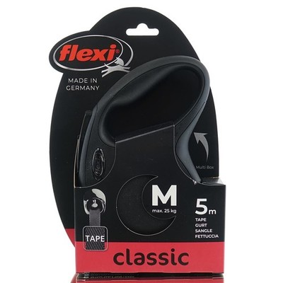 Nobby  Hunde flexi NEW CLASSIC Gurt M Schwarz 5 Meter