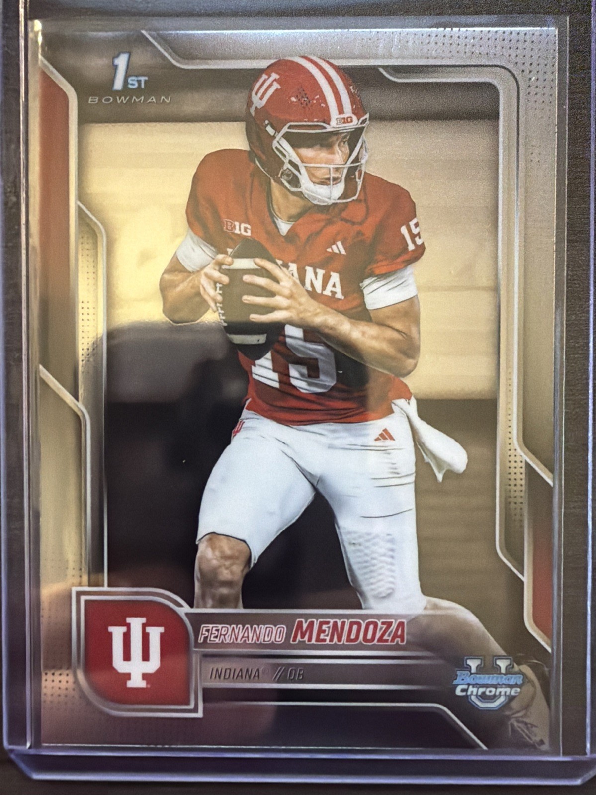 2025 Bowman University Chrome #109 Fernando Mendoza - Indiana Hoosiers