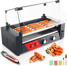 Commercial Hot Dog Rollers, 5 Rollers 12 Hot Dogs Capacity, 750W Stainless Steel