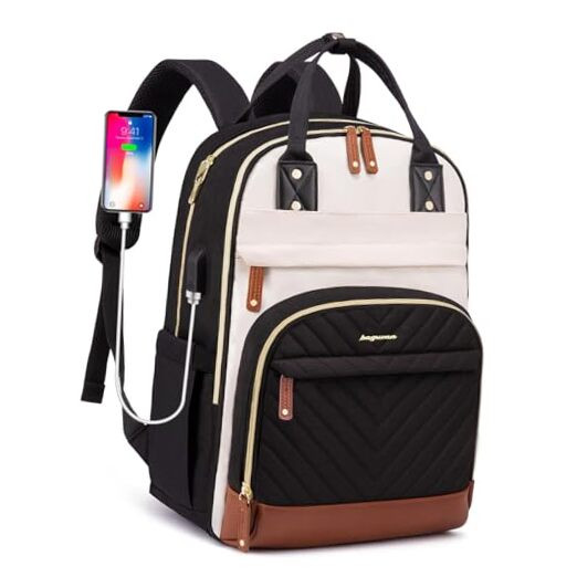 Stylish 15.6 Inch Laptop Backpack for Women with USB Charging Port-image