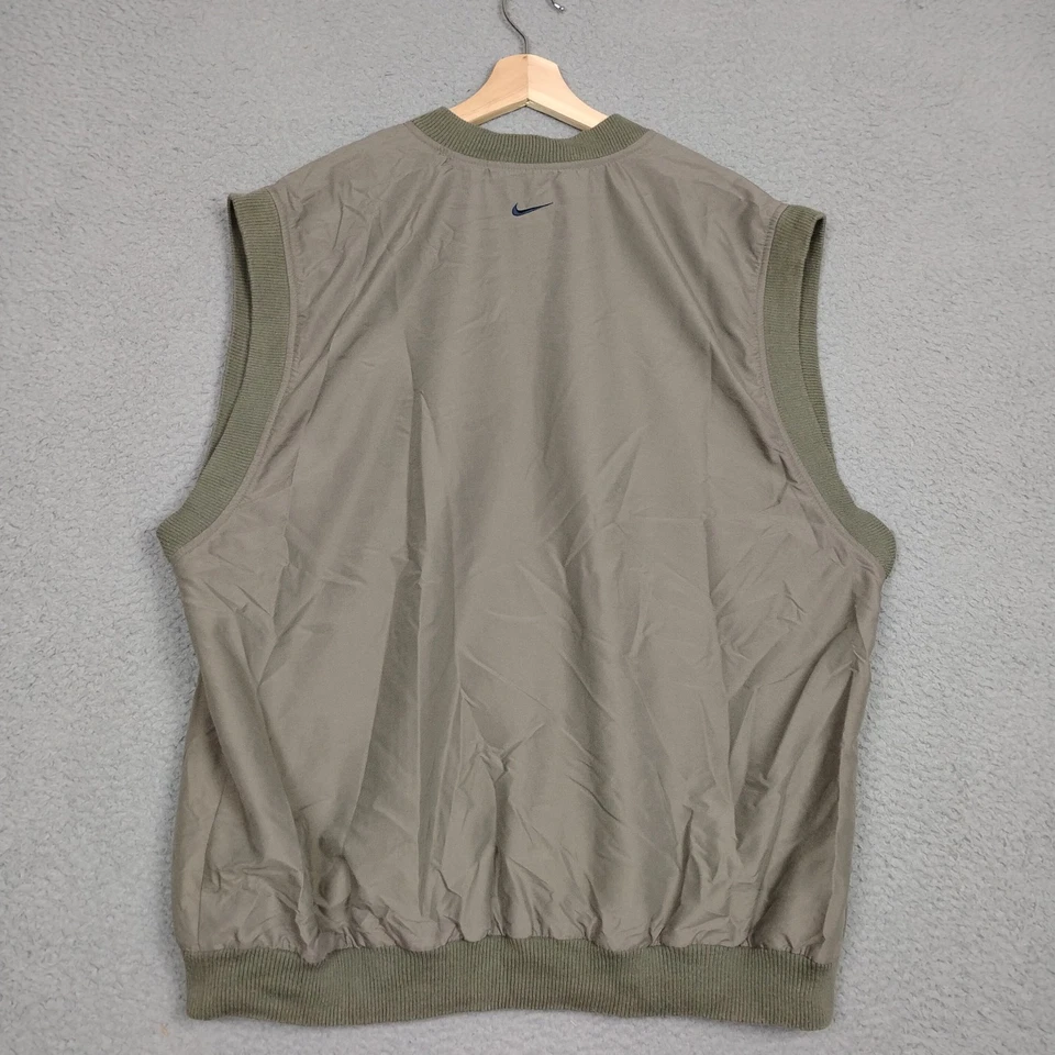 Nike Chaleco de Golf Para Hombres L Pullover Cuello en V Caqui Oliva Acanalado Sin Mangas Camisa de Viento Foto 2 de 4