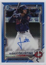 2021 Bowman Chrome Prospect HTA Choice Refractor Gilberto Celestino Auto v9t