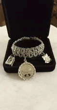 Vintage ELCO Sterling Silver 925 Double/Double !!! Link Charm Bracelet 7"