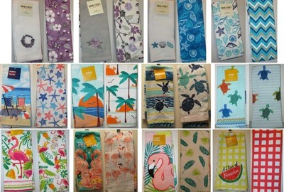 Set of 2 Decorative Kitchen Towels Spring Summer Fall Winter NWT 61 Designs/Sets