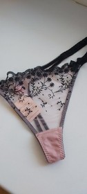 AGENT PROVOCATEUR RARE AMBROSE PINK/BLACK THONG SIZE 5 X LARGE UK 14 BNWT