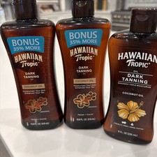 3 BOTELLAS-HAWAIIAN TROPIC Aceite Bronceador Oscuro Original 10.8 y 8 OZ Tamaño OZ