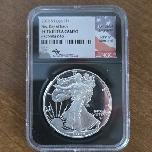 U.S. Mint American Eagle 2022 -S  Silver 1 oz Proof NGC PF 70 Ultra Cameo